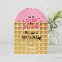 Aardbeien Ijs Wafelhoorn Verjaardag Kaart