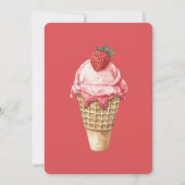 Aardbeien Ijsje Verjaardag Kaart (Achterkant)