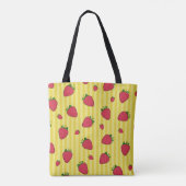 Aardbeien Illustratie Tote Bag (Achterkant)