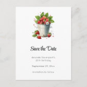 Aardbeien in een emmer aankondigingskaart (Voorkant)