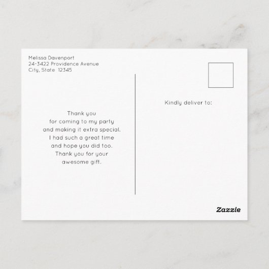 Aardbeien in een emmer Dank u Briefkaart (Achterkant)