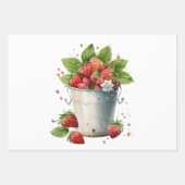 Aardbeien in een emmer inpakpapier vel (Voorkant)