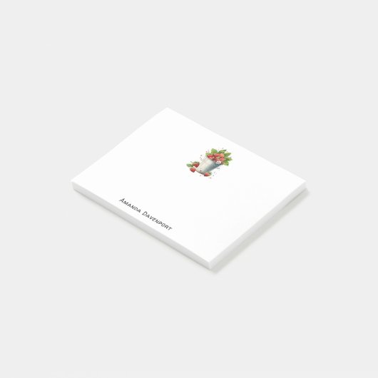 Aardbeien in een emmer post-it® notes (Schuin)