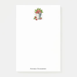 Aardbeien in een emmer post-it® notes