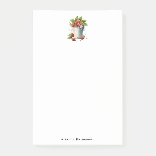 Aardbeien in een emmer post-it® notes (Voorkant)