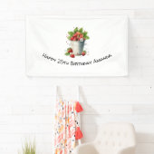 Aardbeien in een emmer Verjaardag Spandoek (Insitu)