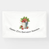 Aardbeien in een emmer Verjaardag Spandoek (Horizontaal)