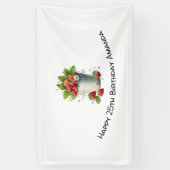 Aardbeien in een emmer Verjaardag Spandoek (Verticaal)