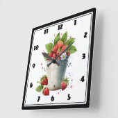 Aardbeien in een emmer vierkante klok (Hoek)