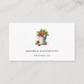 Aardbeien in een emmer visitekaartje (Voorkant)