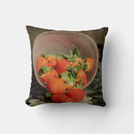 Aardbeien in een glazen Bowl - Oude Wereld Stills Kussen