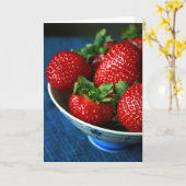 Aardbeien in een Kom Kaart (Gele Bloem)
