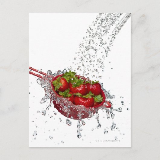 Aardbeien in een rode kleur briefkaart (Voorkant)