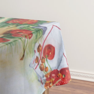 Aardbeien in een tinmantel, tafellauw tafelkleed