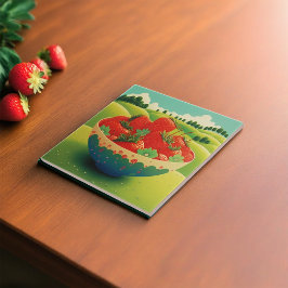 aardbeien in een weide tegeltje