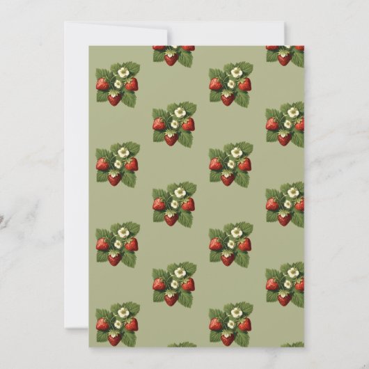 Aardbeien in Kraft - Uitnodiging voor bruiloft (Achterkant)