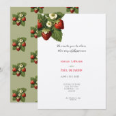 Aardbeien in Kraft - Uitnodiging voor bruiloft (Voorkant / Achterkant)