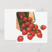 aardbeien in mandje, fruitbessen (Voorkant / Achterkant)