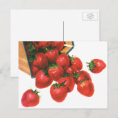 aardbeien in mandje, fruitbessen briefkaart (Voorkant / Achterkant)