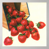  aardbeien in mandje, fruitbessen poster (Voorkant)