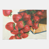  aardbeien in mandje, fruitbessen theedoek (Horizontaal)