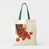  aardbeien in mandje, fruitbessen tote bag (Voorkant)