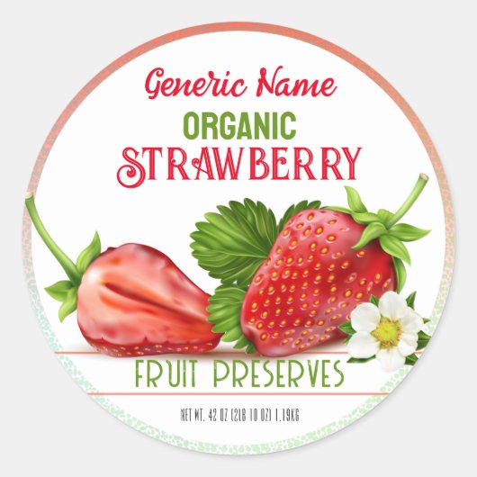 Aardbeien Inmaken Ronde Sticker (Voorkant)