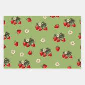 Aardbeien inpakpapier op mosgroen vel (Voorkant)