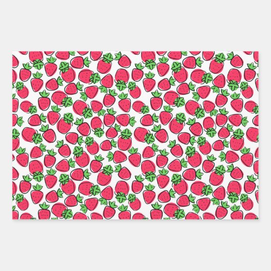 Aardbeien Inpakpapier Vel (Voorkant)