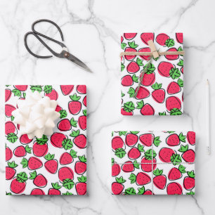 Aardbeien Inpakpapier Vel