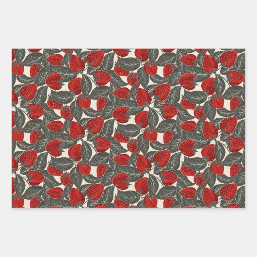 Aardbeien Inpakpapier Vel (Voorkant 2)