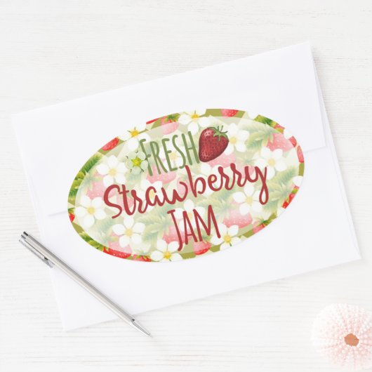 Aardbeien Jam Inblikken Label (Envelop)