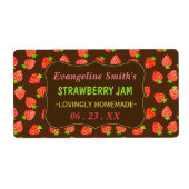Aardbeien Jam Jar Aangepaste aardbeien Etiket (Voorkant)