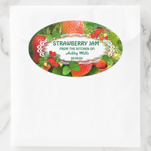 Aardbeien Jam ~ Oval Sticker # 2 (Tas)