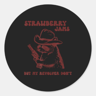 Aardbeien Jammen Mijn Revolver Niet Grappige Wasbe Ronde Sticker