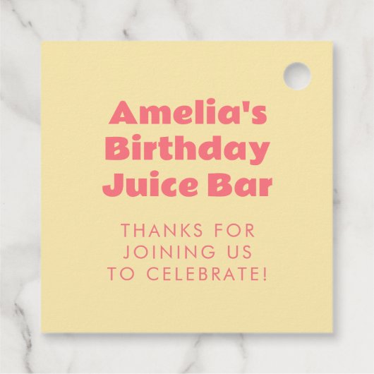 Aardbeien Juice Box Verjaardagsfeestje Bedankjes Labels (Achterkant)