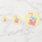 Aardbeien Juice Box Verjaardagsfeestje Confetti (Voorkanten)