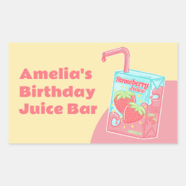 Aardbeien Juice Box Verjaardagsfeestje Rechthoekige Sticker