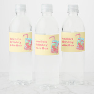 Aardbeien Juice Box Verjaardagsfeestje Waterfles Etiket