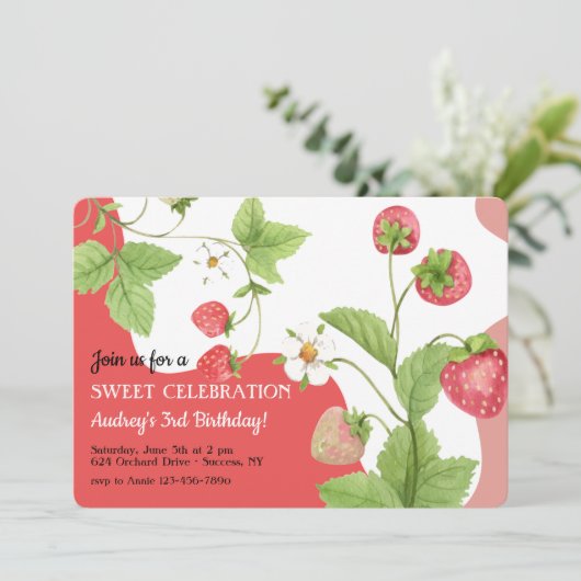 Aardbeien Kaart (Staand voorkant)