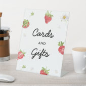 Aardbeien Kaarten en cadeaubonborden Reclamebord Met Voetstuk (Insitu)