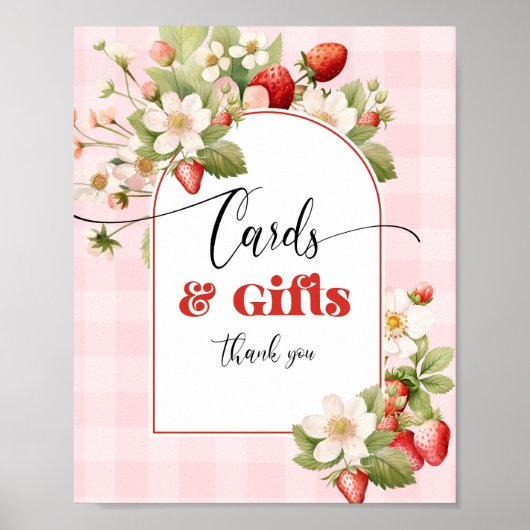 Aardbeien Kaarten en geschenken Poster (Voorkant)