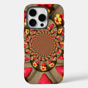 Aardbeien Kaleidoscoop   Kleurrijk Rood Delight Ku iPhone 16 Pro Hoesje