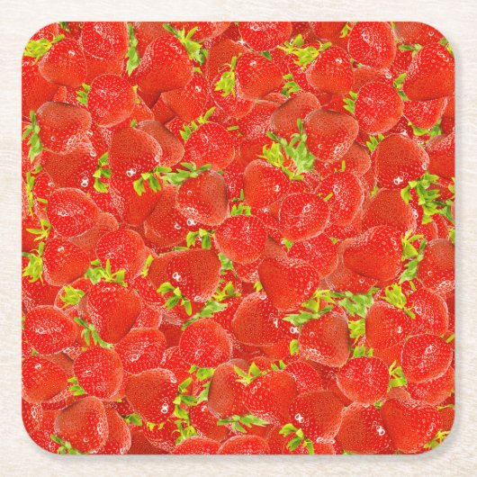 Aardbeien Kartonnen Onderzetters (Voorkant)