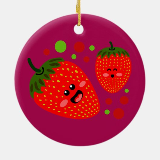 Aardbeien Keramisch Ornament (Achterkant)