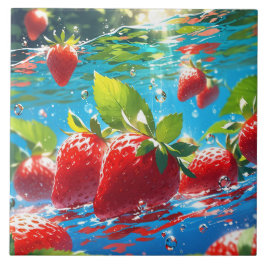 Aardbeien Keramische Tegel Tegeltje