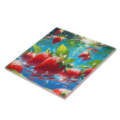 Aardbeien Keramische Tegel Tegeltje (Zijkant)