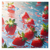 Aardbeien Keramische Tegel Tegeltje (Voorkant)