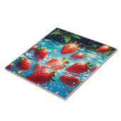 Aardbeien Keramische Tegel Tegeltje (Zijkant)