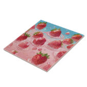 Aardbeien Keramische Tegels Tegeltje (Zijkant)